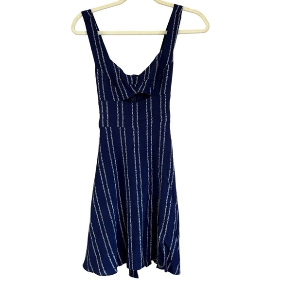 Lulus Sedona Navy Blue Print Dress A-Line Flowy Summer Women’s Small Cutout - Picture 3 of 15
